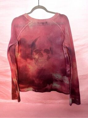 Skull Cashmere 100% Cashmere Tie Dye Skull Sweater Size S